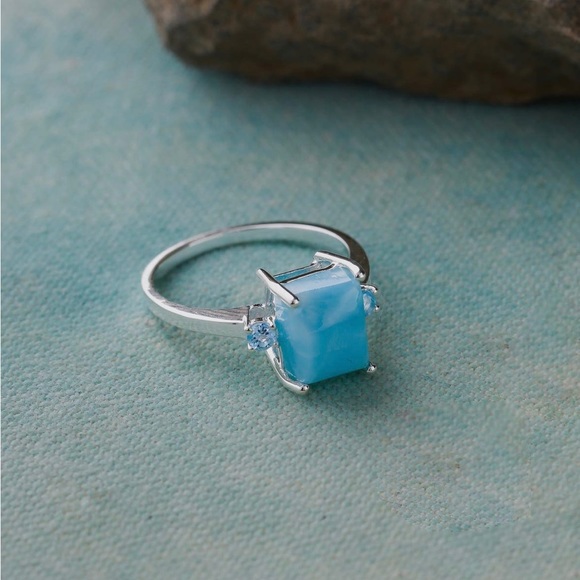 925 sterling silver India Jewelry - Larimar Blue Topaz 925 Sterling silver from India, ring size 9